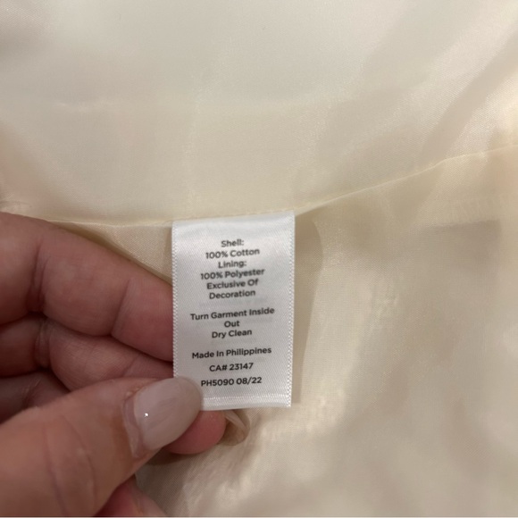 Talbots Tweed 100% Cotton White Blazer with Pink Trim Size 8 Excellent Condition - Picture 6 of 9